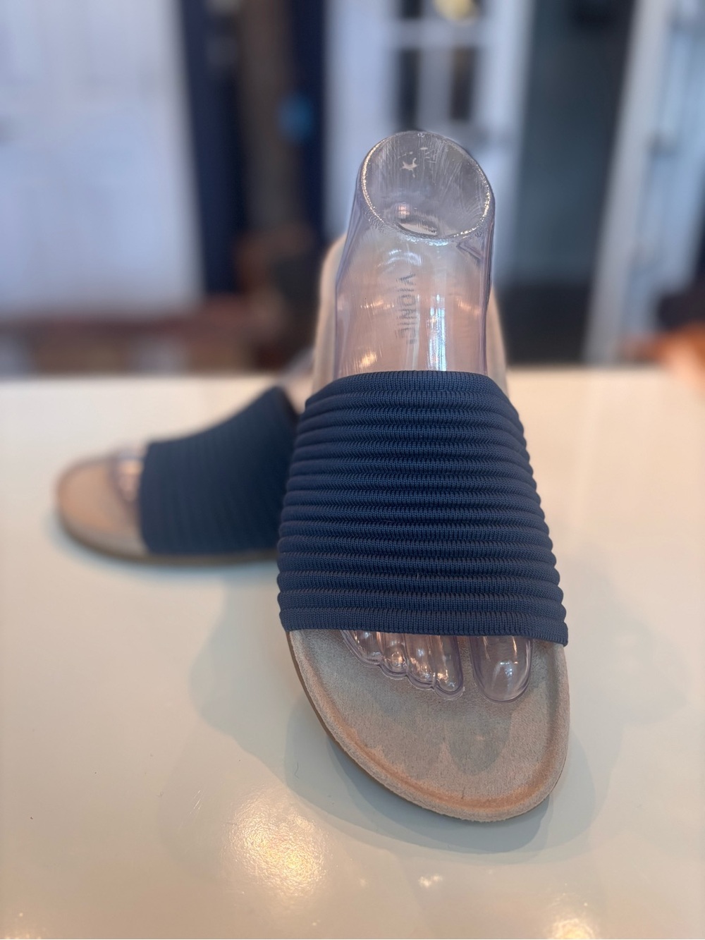 Women’s Vionic Evie Knit Slide Sandal in Navy